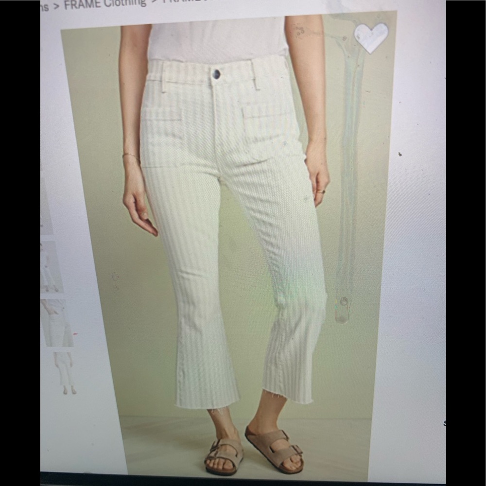 Frame denim Le Bardot crop flare raw edge